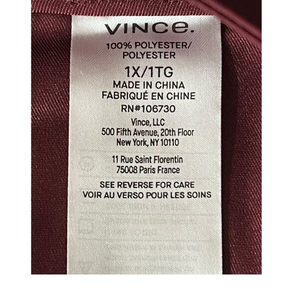 Vince Pants Mid Rise Pull on Tapered burgundy size 1X - Picture 5 of 6